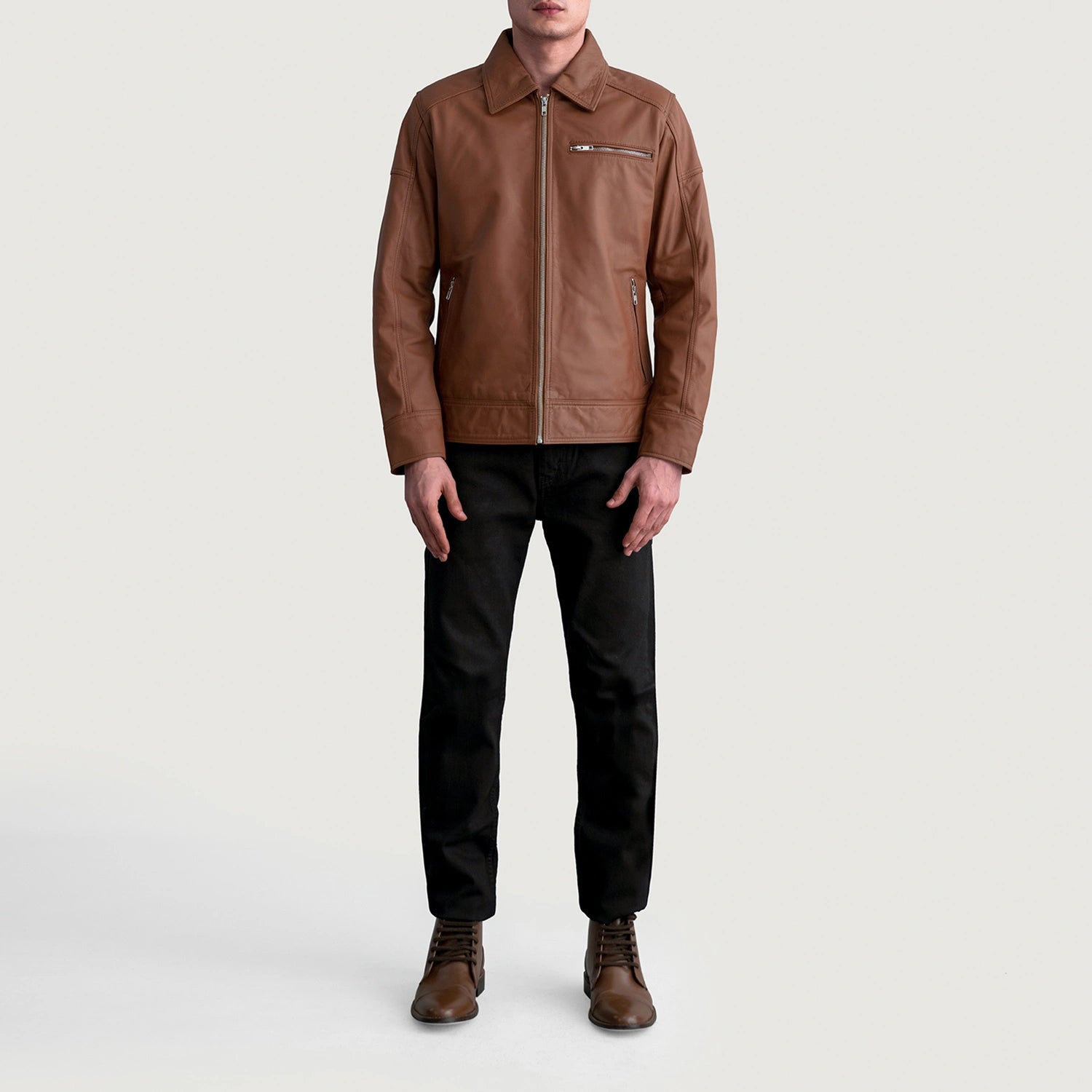 Matte leather jacket mens on sale