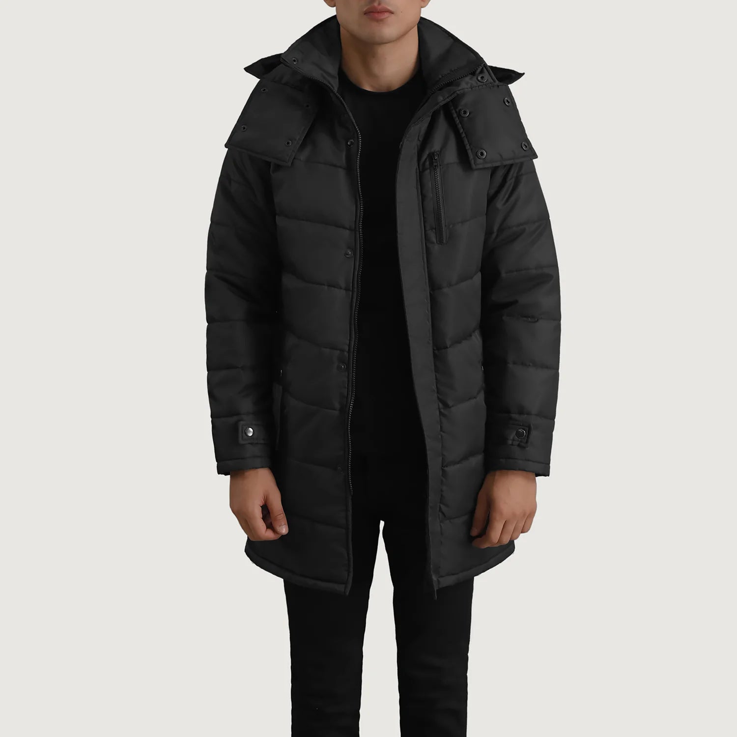 Moore Black Hooded Parka - Main Image