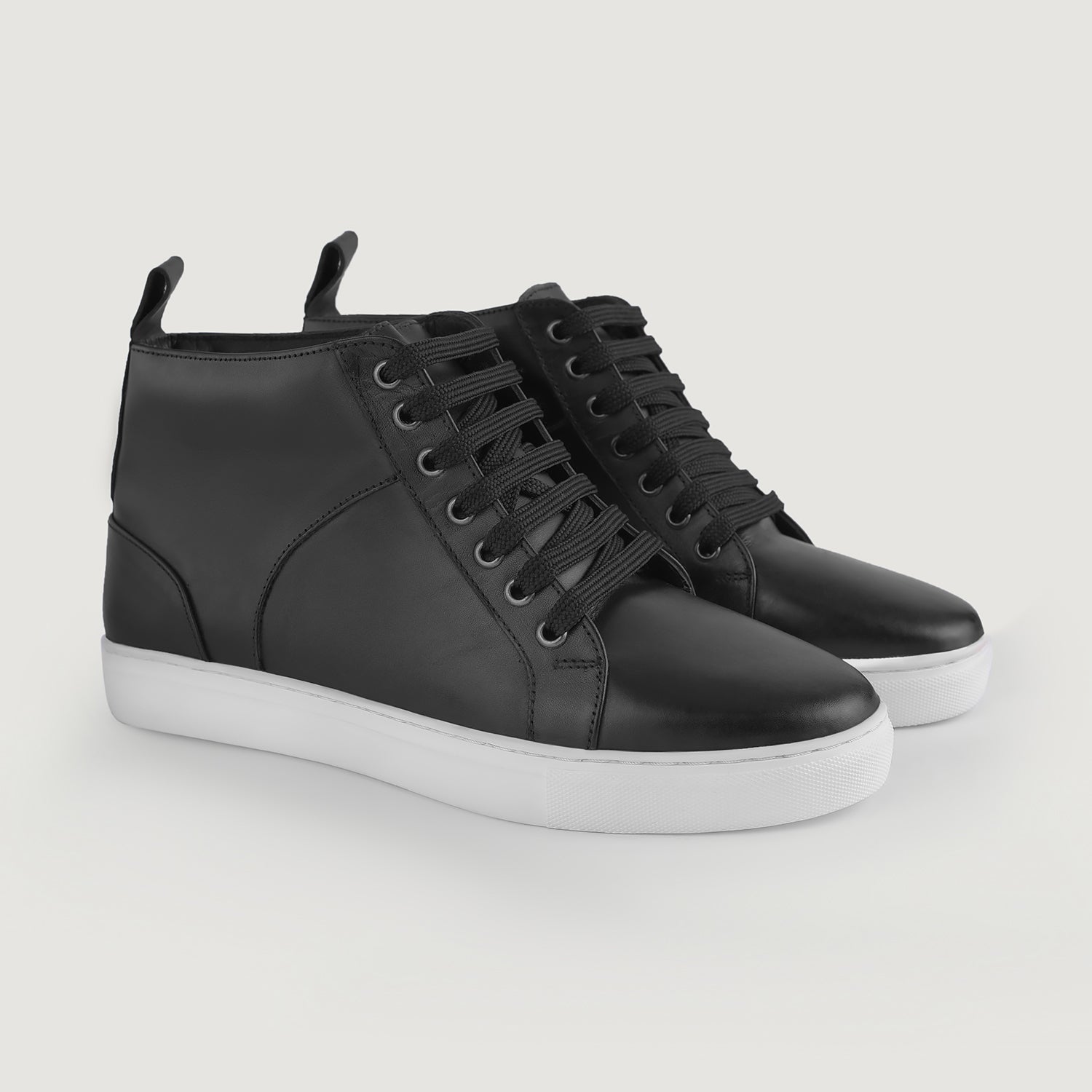 Marty High Top Black Leather Sneakers